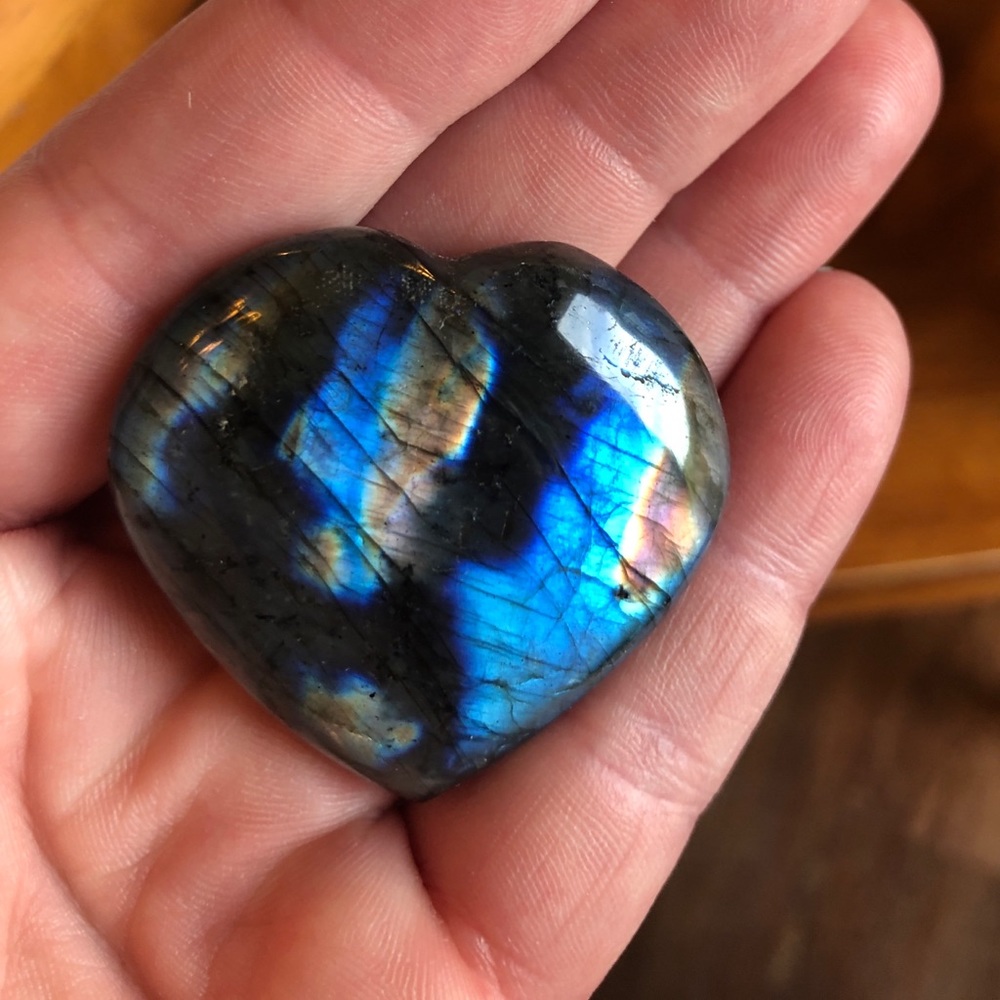 Labradorite heart